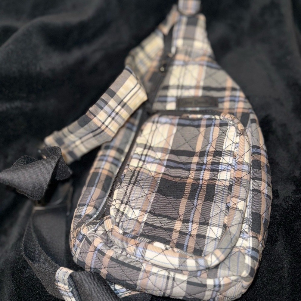 Vera Bradley Checkered Backpack - Black, Tan, Cream